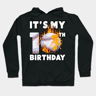 Funny It's My 10th Birthday 10 Years Old Baseball Ball Boys Hoodie